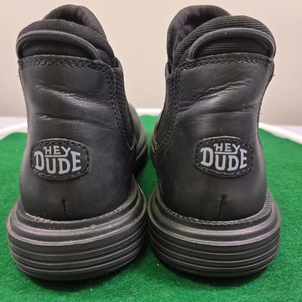 Hey Dude Branson Leather Ankle Chelsea Boots Womens 8 Black 40388-060 Slip On - Picture 4 of 10